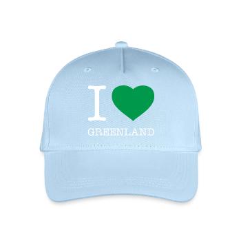 I LOVE GREENLAND Grönland - Kinder Bio Basecap - Hellblau - Vorne