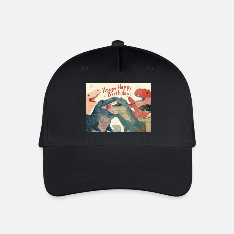 Happy Birthday Dinosaurs - Kinder Bio Basecap - Schwarz