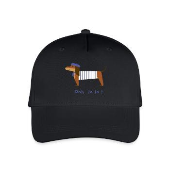 Dackel Ooh la la - Kinder Bio Basecap - Schwarz - Vorne