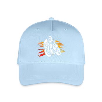 Biker Shirt Motorcyclist - Organic Kids’ Baseball Cap - light blue - Front