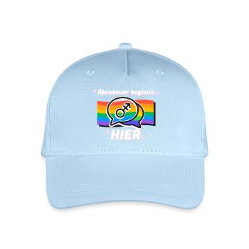 Abenteuer beginnt hier Pride Symbol - Kinder Bio Basecap - Hellblau - Vorne