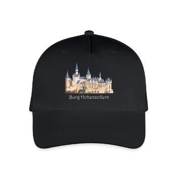 Burg Hohenzollern Illustration, Handzeichnung - Kinder Bio Basecap - Schwarz - Vorne