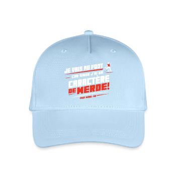 Ich werde Fußball spielen, sonst ein beschissener Charakter - Kinder Bio Basecap - Hellblau - Vorne