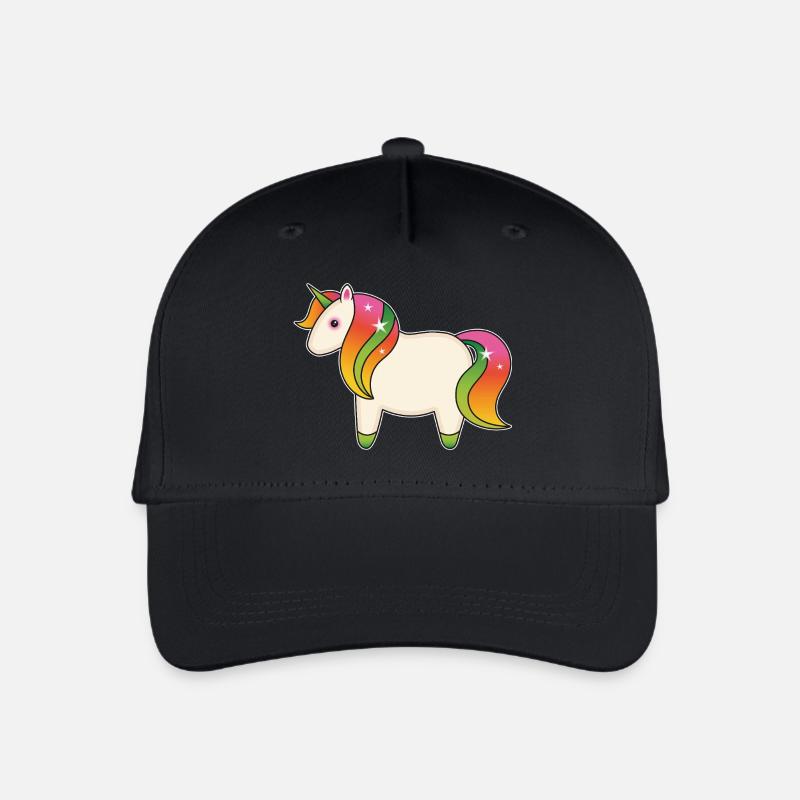 Cute Rainbow Unicorn - Kinder Bio Basecap - Schwarz