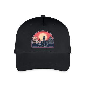 Italien Reiseziele Sonnenuntergang Kunst - Kinder Bio Basecap - Schwarz - Vorne
