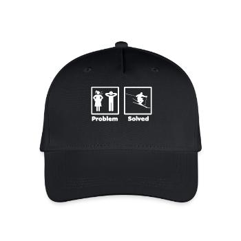 problem solved skiing ski - Organic Kids’ Baseball Cap - black - Front