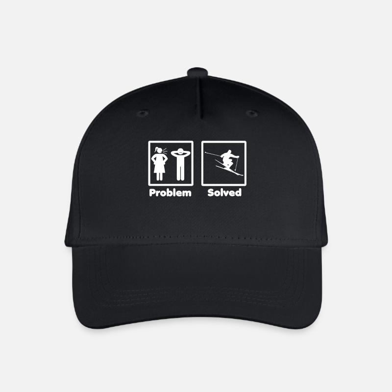 problem solved skiing ski - Organic Kids’ Baseball Cap - black