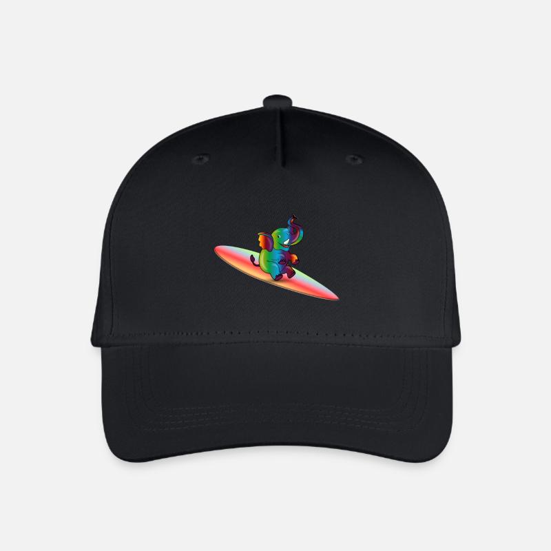 surfin elephant - Kinder Bio Basecap - Schwarz