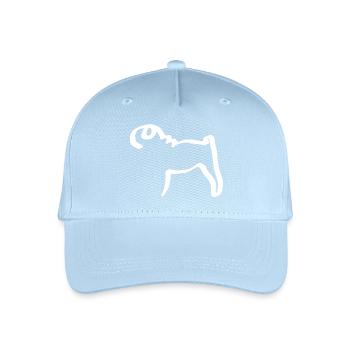 Line Pug - Organic Kids’ Baseball Cap - light blue - Front