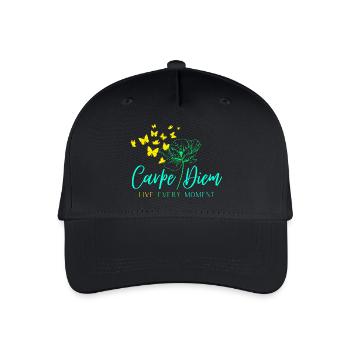 Carpe Diem LIVE EVERY MOMENT - Organic Kids’ Baseball Cap - black - Front