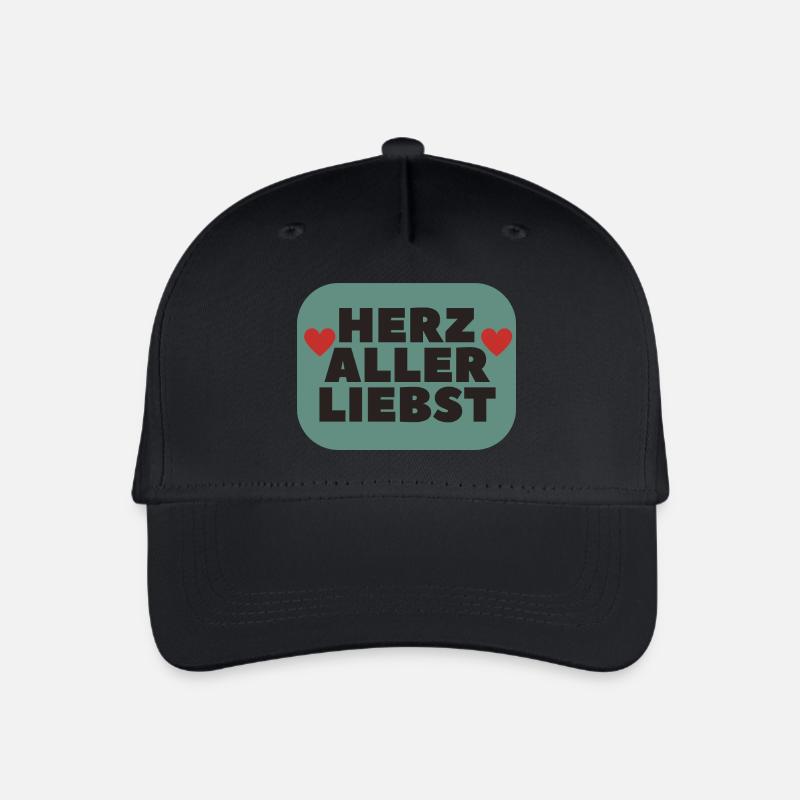 Herz aller liebst Lieblingsmensch Geschenkidee - Kinder Bio Basecap - Schwarz