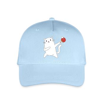 Table Tennis Katze Pingpong Outfit Cat Tischtennis - Kinder Bio Basecap - Hellblau - Vorne