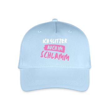 muddy run glitzer im schlamm Team Frauenlauf mud - Kinder Bio Basecap - Hellblau - Vorne