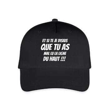 phrase drôle, humour, orthographe - Casquette de baseball bio Enfant - noir - Devant