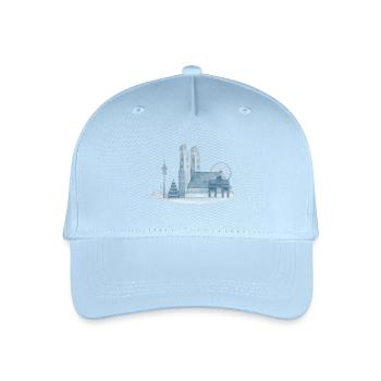 Munich Skyline - Hand Painted Watercolor - Organic Kids’ Baseball Cap - light blue - Front