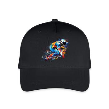 Snowboard Sport Spiel Champion Wettbewerb Zusammenfassung - Kinder Bio Basecap - Schwarz - Vorne