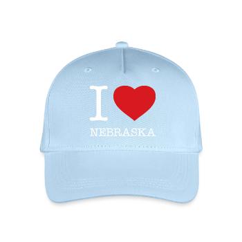 I LOVE NEBRASKA - Organic Kids’ Baseball Cap - light blue - Front