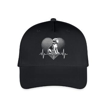 Herzschlag Beagle - Kinder Bio Basecap - Schwarz - Vorne