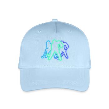 Eishockey Silhouette Jungen Eishockeyspieler - Kinder Bio Basecap - Hellblau - Vorne
