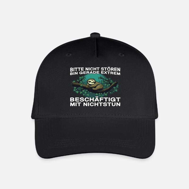 Sloth saying funny sloth on a branch - Organic Kids’ Baseball Cap - black