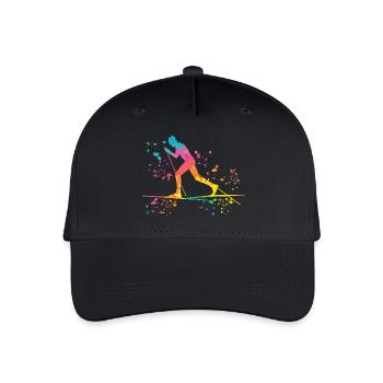 Cross-country skiing Cross-country skiing - Organic Kids’ Baseball Cap - black - Front