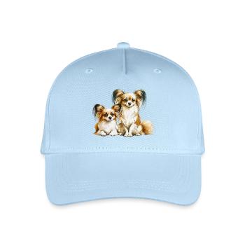 Papillon Hunde - Kinder Bio Basecap - Hellblau - Vorne