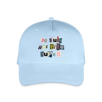 I am a super girl - Organic Kids’ Baseball Cap - light blue - Front