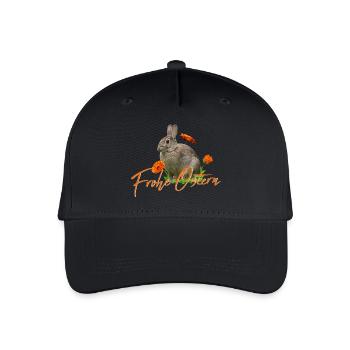 Frohe Ostern Osterhase - Kinder Bio Basecap - Schwarz - Vorne
