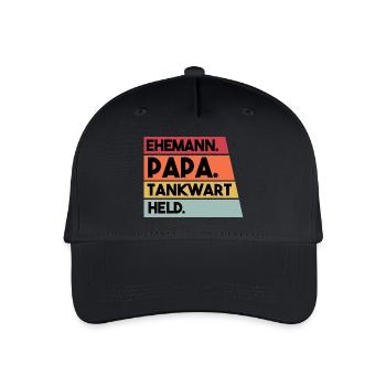 Ehemann Papa Tankwart Held - Kinder Bio Basecap - Schwarz - Vorne