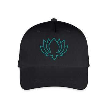 Yoga Lotus Blume türkis - Kinder Bio Basecap - Schwarz - Vorne