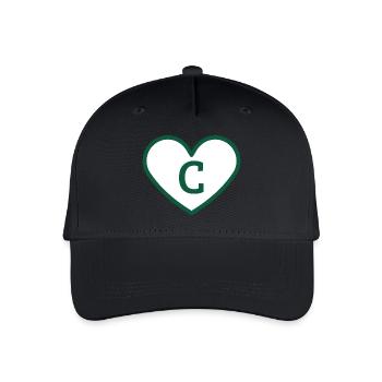 Buchstabe c Herz Sport Trend grün - Geschenkidee - Kinder Bio Basecap - Schwarz - Vorne