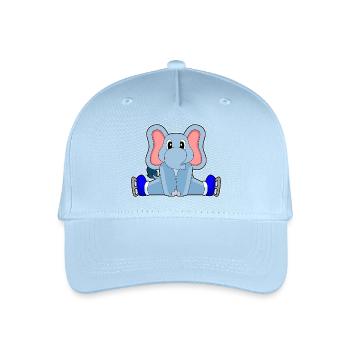 Elefant Eislaufen Schlittschuhe - Kinder Bio Basecap - Hellblau - Vorne