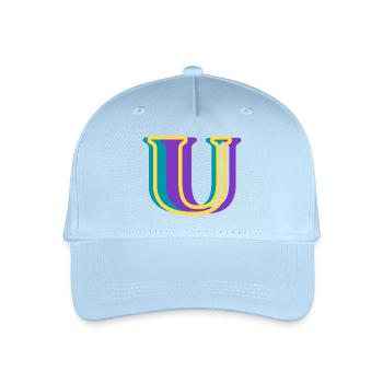 Multicolored letter u - Organic Kids’ Baseball Cap - light blue - Front