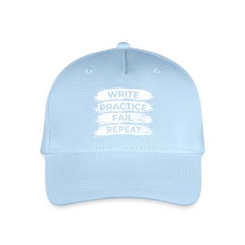 Writing Practice Fail Repeat - Organic Kids’ Baseball Cap - light blue - Front