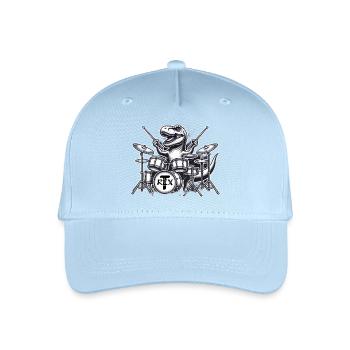 T-Rex dinosaurs for children who love music - Organic Kids’ Baseball Cap - light blue - Front