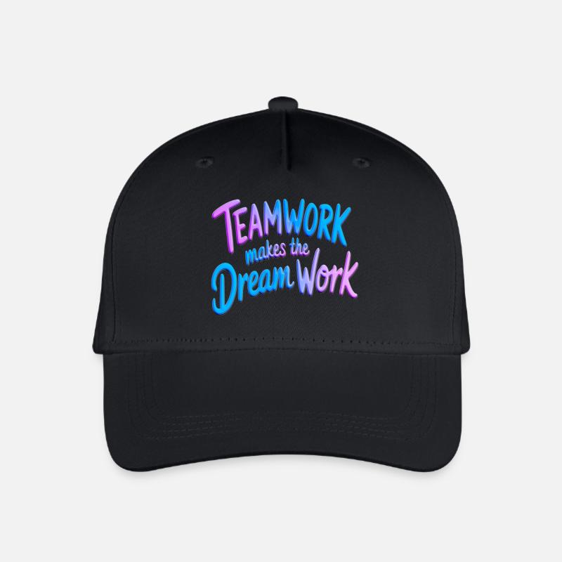 Teamwork makes the dream work - Organic Kids’ Baseball Cap - black