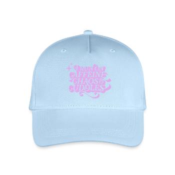 Caffeine Chaos Cuddles – Power Mode On - Organic Kids’ Baseball Cap - light blue - Front