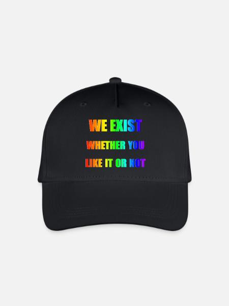 We Exist - Rainbow Gradient - Organic Kids’ Baseball Cap - black