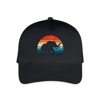 Elefant - Großwild, Stoßzahn, Elfenbein - Kinder Bio Basecap - Schwarz - Vorne