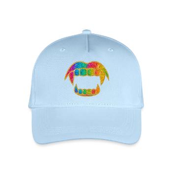 Regenbogen Glitzer Mund - Kinder Bio Basecap - Hellblau - Vorne