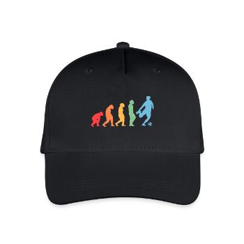 Fußballspieler Evolution Fußball - Kinder Bio Basecap - Schwarz - Vorne