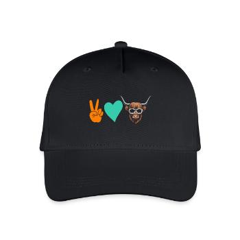 Cow Cattle Highland Cattle - Organic Kids’ Baseball Cap - black - Front