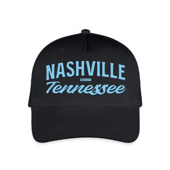 Nashville Script Blau - Kinder Bio Basecap - Schwarz - Vorne