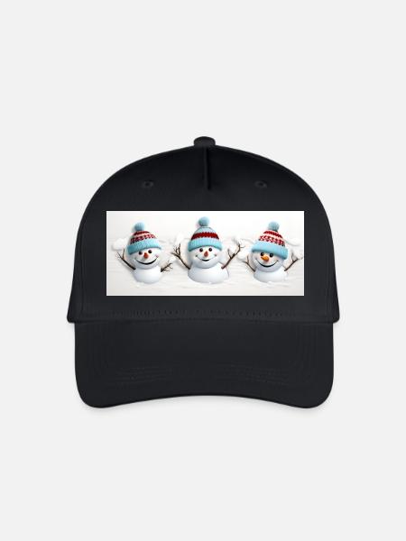 3 mignons bonhomme de neige - Casquette de baseball bio Enfant - noir