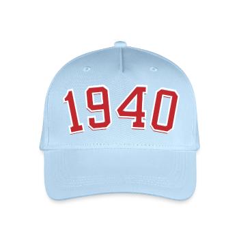 Year of birth sport 1940 - Organic Kids’ Baseball Cap - light blue - Front