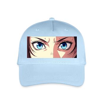 Anime Augen Blaue Iris Manga Fan - Kinder Bio Basecap - Hellblau - Vorne