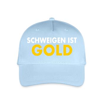 schweigen ist gold - Kinder Bio Basecap - Hellblau - Vorne