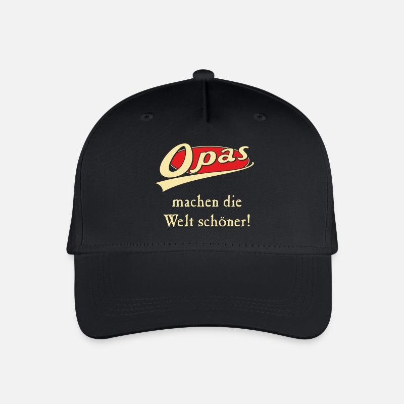 Opas machen die Welt schöner RAHMENLOS® - Kinder Bio Basecap - Schwarz