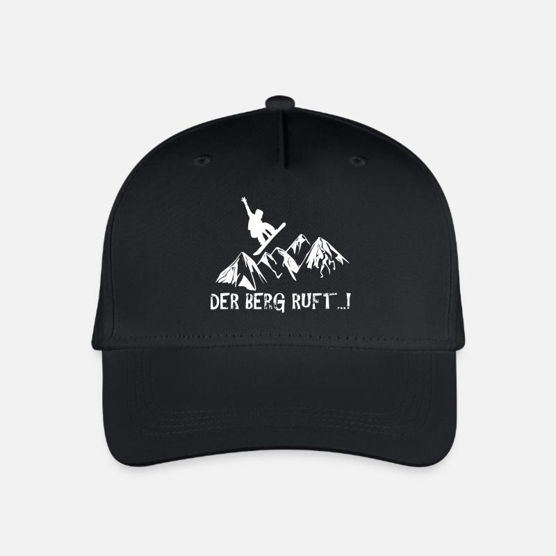 Berg ruft snowboarder - Kinder Bio Basecap - Schwarz