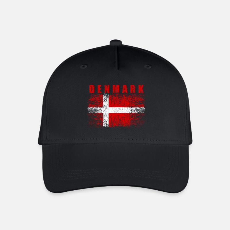 Dänemark Flagge 008 - Kinder Bio Basecap - Schwarz